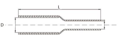 L（収縮前）：225mm\nL（収縮後）：250mm\nD：77mm、SD：68～32mm