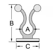 A：7.9mm、B：27.5mm、C：17.4mm