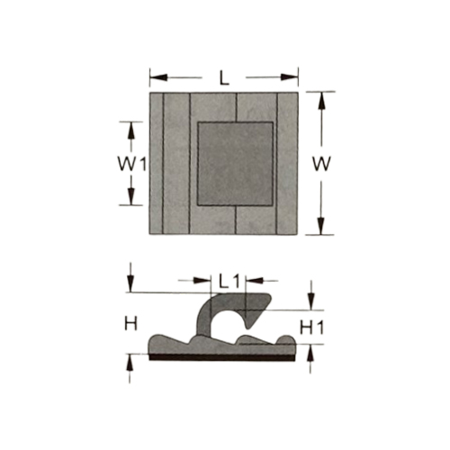 L：16.0、L1：4.0、W：15.5、W1：9.0、H：6.8、H1：4.0(mm)