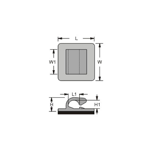 L：11.9mm、L1：9.3mm、W：6.0mm、H3.5mm、H1：1.0mm