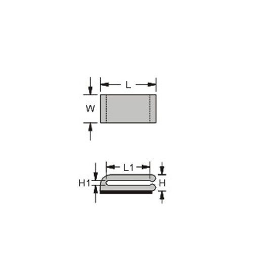 L：11.9mm　　L1：9.3mm　　W：6.0mm\nH：3.5mm　　H1：1.0mm