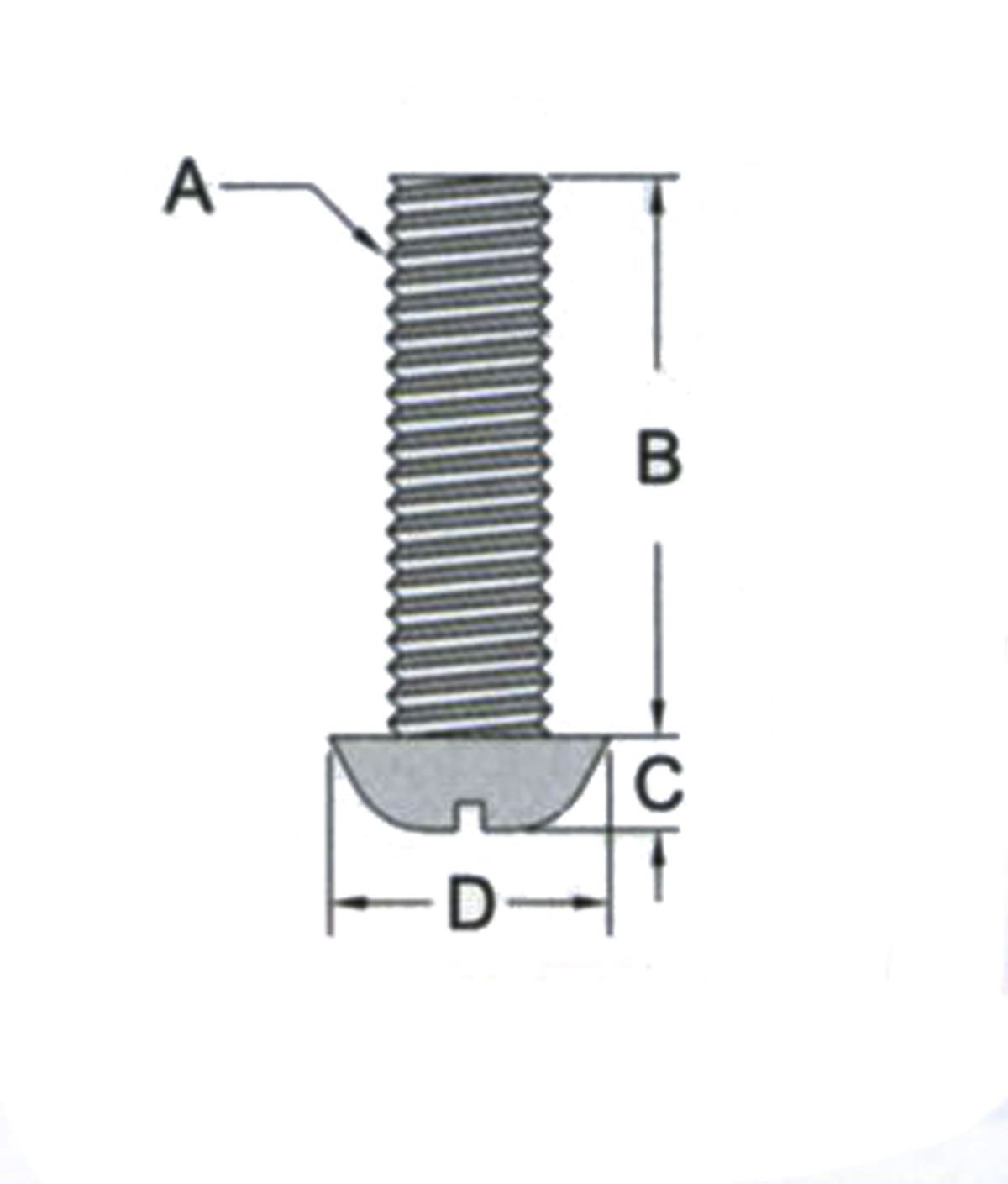 A：M5×0.8mm、B：40mm、C：3.5mm、D：8.7mm