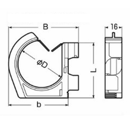 Ｂ：67mm　　　ｂ：57mm\nＤ：φ45mm　　　Ｌ：53mm