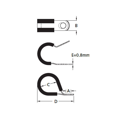 A：7.0mm　B：12.7mm　C：19.1mm　D：48.6mm