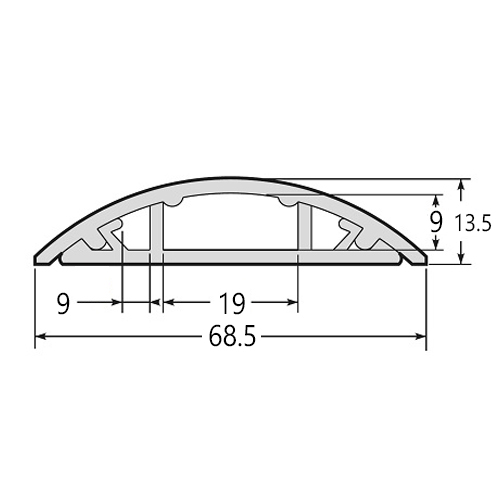 B：68.5mm、H：13.5mm、\nb1：19mm、b2：9mm、h：9mm