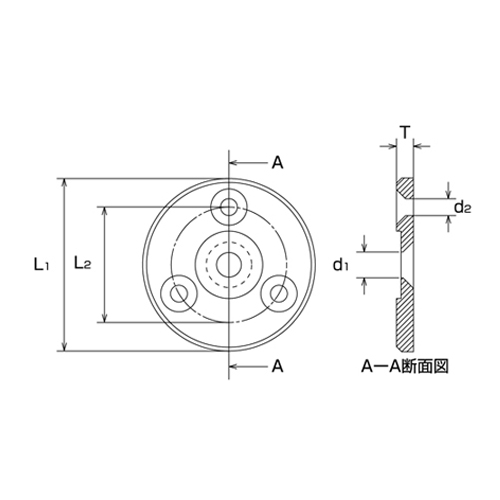 L1：49mm、L2：35mm、d1：7mm、d2：4.2mm、T：4mm