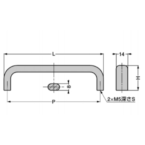 L：220㎜　　　H：38㎜　　　\nP：212㎜　　　S：12㎜