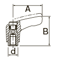 A：30mm　　　　　B:30mm　　　　　ｄ:10mm\n