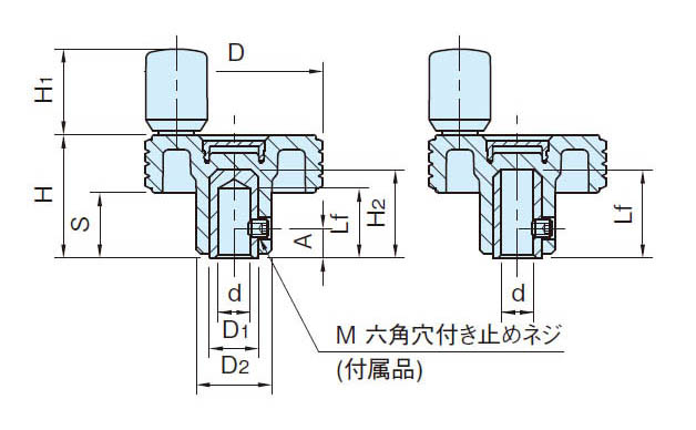 EA948CG-3A｜61.0x39.0mm/8x25mm 丸ﾊﾝﾄﾞﾙ(止めねじ型)｜株式会社エスコ