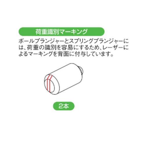 荷重の識別を容易にするため、レーザーによるマーキングを背面に付与しています。
