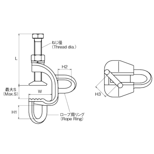 L：51.5㎜　　　W：21㎜　　　H1：11.5㎜\nH2：15.5㎜　　　H3：13㎜