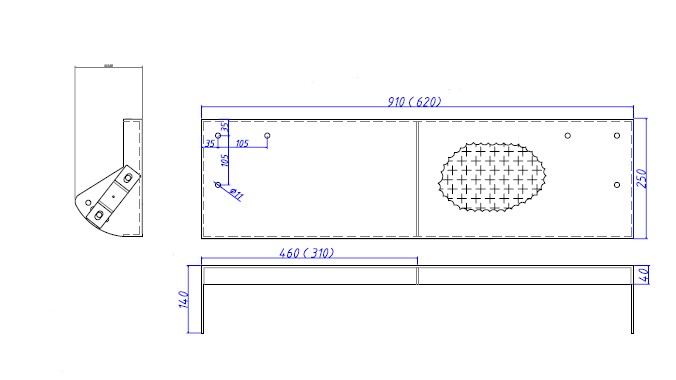 EA948TF-106｜250x620mm 角度調整機能付自在ｽﾃｯﾌﾟ(1枚)のページ