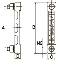 A：127mm、B：156mm、\nC：27mm、D：17.5mm