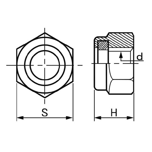 d：M12　　　S：19.0mm\nH：14.4mm