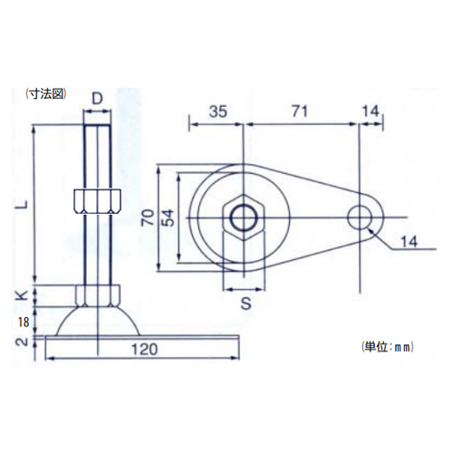 L…M16×100mm\nD…M16×2.0\nS…24mm\nK…10mm