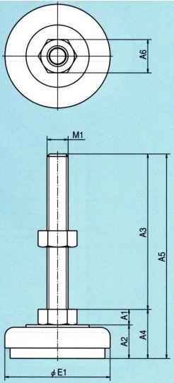 A1…13　A2…17　A3…130　A4…30\nA5…160　A6…29.4　φE1…60　M1…M20×2.5\n(単位mm)