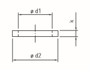 φd1：M6、φd2：12mm、k：1.6mm