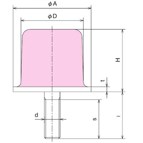 A：40mm　　　D：35mm\nH：35mm　　　t：2.3mm\nl：30mm　　　 s：25mm\nd：M8