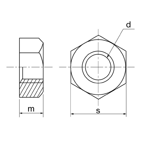 m：6.5mm　　　d：M8　　　s：13mm
