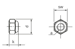 a：M12、k：12mm、sw：19mm、d：21.1mm