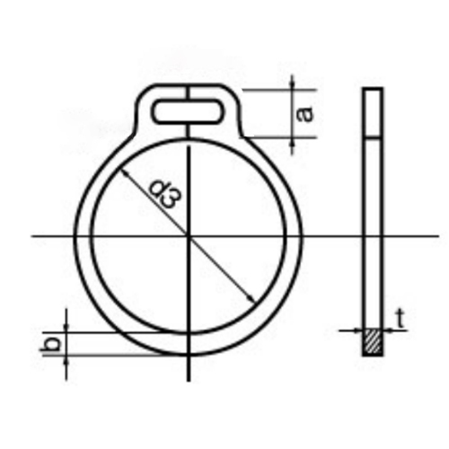 d3：3.6mm　　t：0.25mm　　b：0.7mm\na：1.4mm