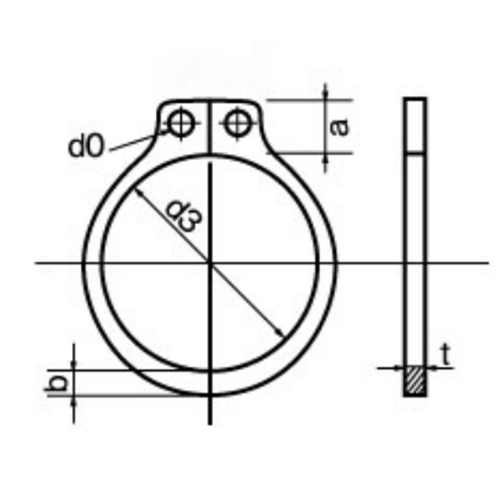 d3：8.1mm　　t：0.65mm　　b：1.0mm\na：2.2mm　　d0：1.0mm