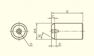 A:8mm　　　B:25mm　　　C:3mm　　　E:6mm