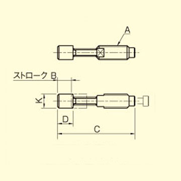 B:7.6mm　　　C:44mm　　　D:9mm　　　K:8mm