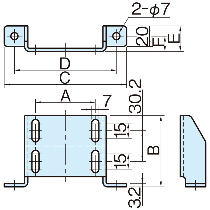 EA949RR-1｜58.7x70mm 長穴リミットスイッチブラケット｜株式会社エスコ