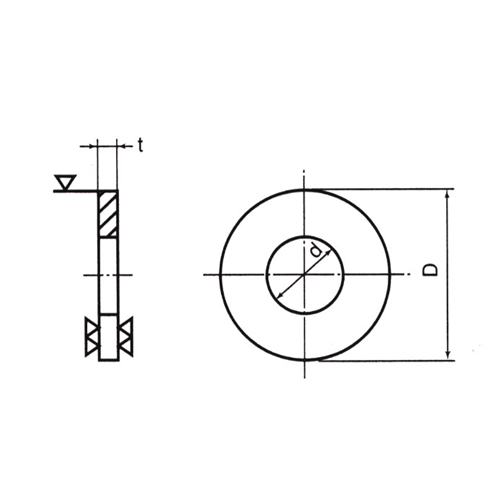 d：12mm、D：26mm、t：2.3mm