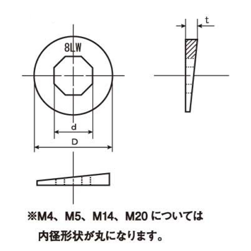D：12.5mm　　d：6.4mm　　t：1.5mm