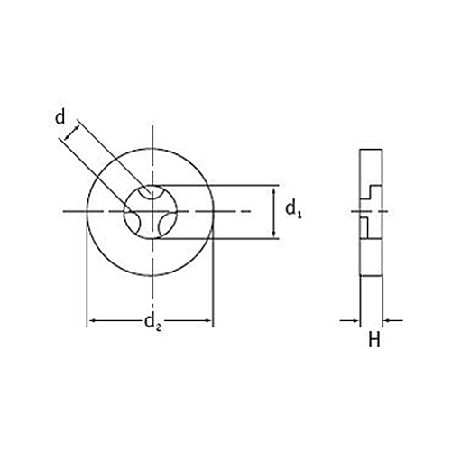 d：5.2mm\nd1：6.4mm\nd2：12.0mm\nH：1.6mm