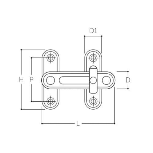 L：76mm、H：58mm、P：38mm、D：20mm、D1：21mm