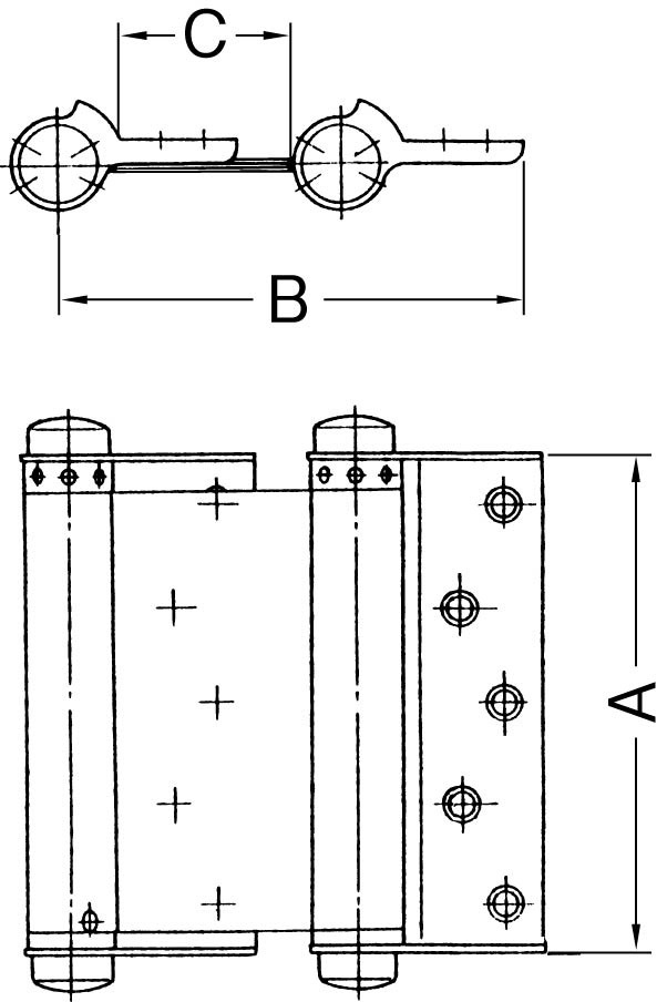 A：64mm　　B：77.5mm　　C：23mm