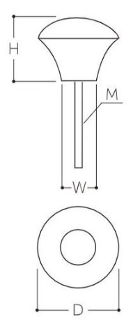 サイズ(mm)\nD：φ35、W：φ17、H：20、M：M4