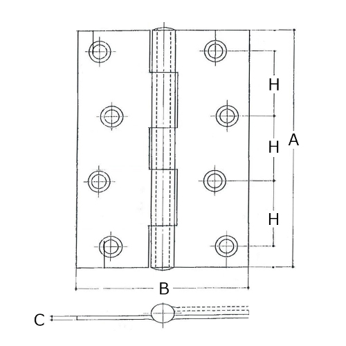 A：102mm　　B：70mm\nC：1.8mm　　H：28mm