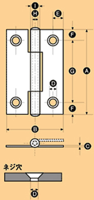 A：64mm　B：33mm　C：0.9mm\nD：1.0mm　E：6.5mm　F：6.5mm\nG：25.5mm　H：2.5mm　I：4.4mm