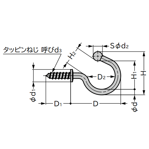 D：29.2㎜　　　D1：15㎜　　　D2：16.5㎜\nH：25㎜　　　H1：16㎜　　　H2：11.1㎜\nｄ：3.5㎜　　　ｄ1：8㎜\nｄ2：6㎜　　　ｄ3：4.2㎜