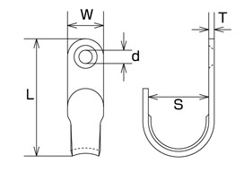 サイズ（mm）\nL：22、W：7、S：9、T：1.5、d：2.1