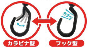 ★可動部を固定することで、カラビナをフックとしても使用できます。