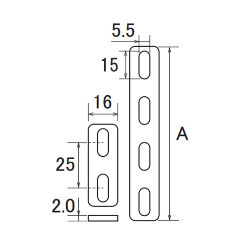 A：70mm\n※長穴数は3です\n
