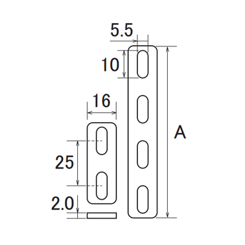 A：170mm\n※長穴数は7です