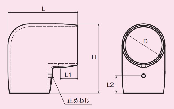 サイズ（mm）\nL：51、L1：12、L2：12、H：51、D：31、止めねじ：M6