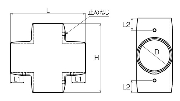 サイズ（mm）\nL：70、L1：12、L2：7、H：60、D：31、止めねじ：M6