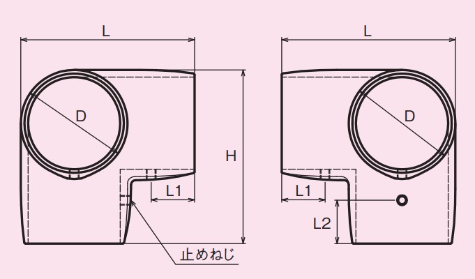 サイズ（mm）\nL：51、L1：12、L2：12、H：51、D：31、止めねじ：M6
