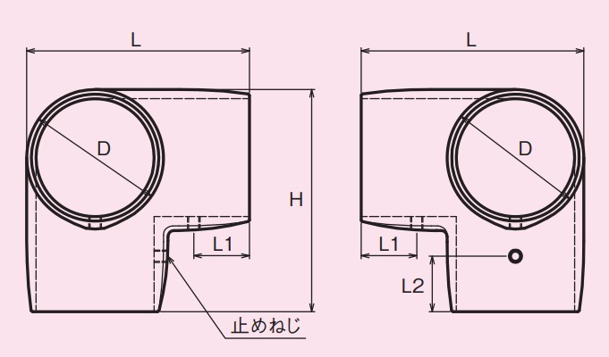 サイズ（mm）\nL：51、L1：12、L2：12、H：51、D：31、止めねじ：M6