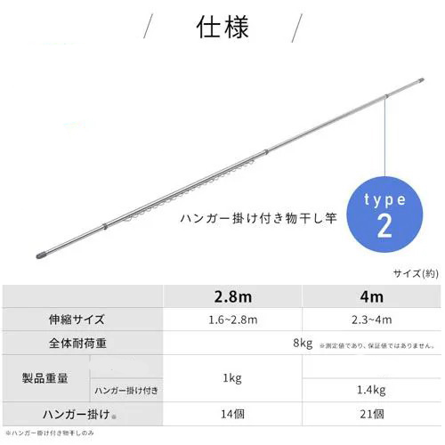 ※本商品は2.8mサイズです