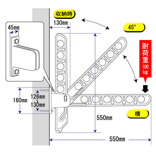 破断荷重：100kg\n安全使用荷重：約30kg