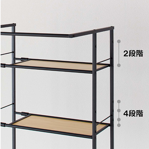 上下とも、棚の高さが選べて機能的。