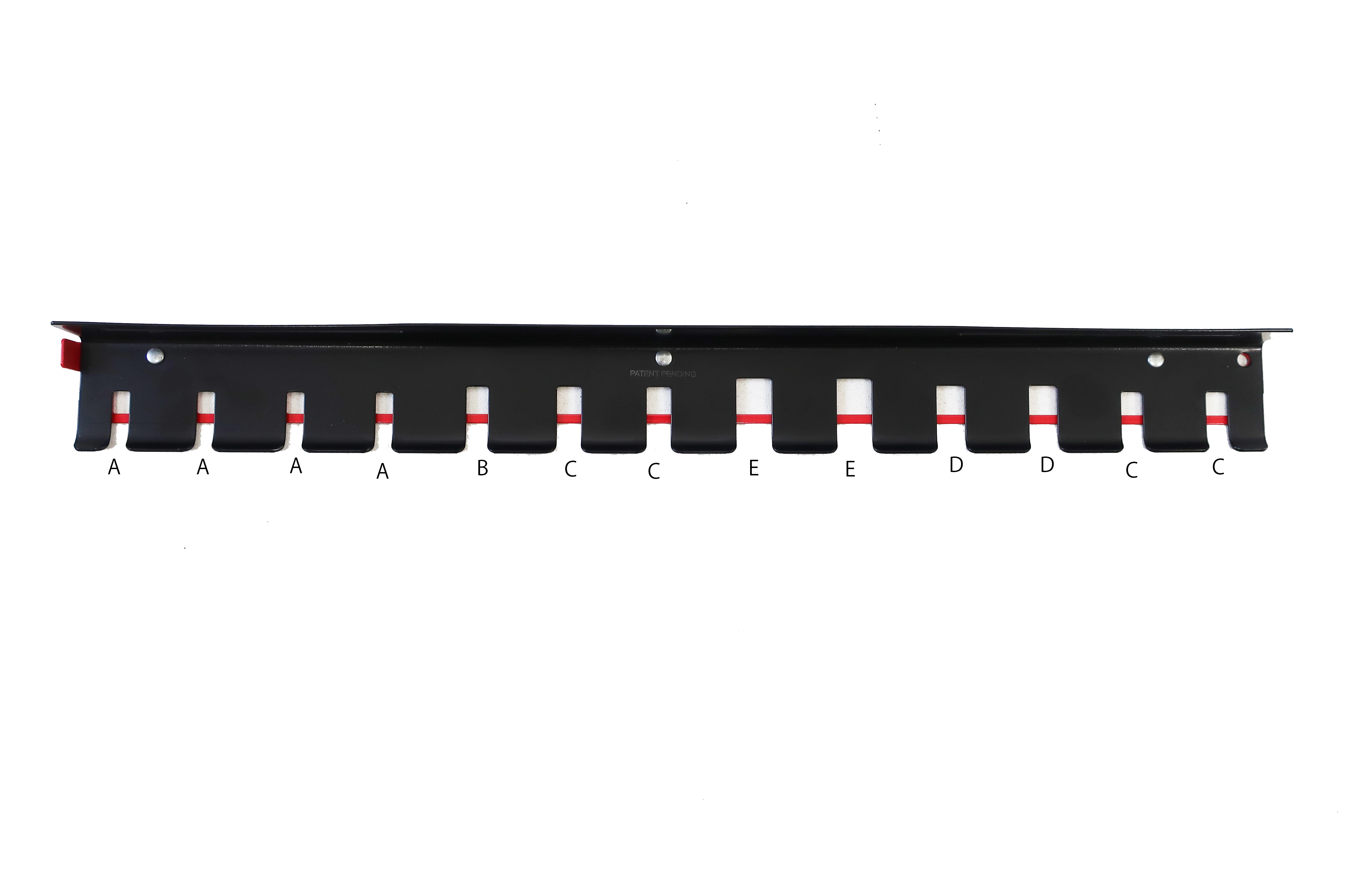 A：9.5mm（3/8”）×4個、B：11mm（7/16”）×1個、C：12mm（1/2”）×4個、D：16mm（5/8”）×2個、E：19mm（3/4”）×2個